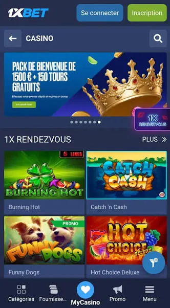 1xBet app screenshot